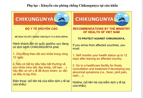 KHUYẾN CÁO PHÒNG CHỐNG BỆNH CHIKUNGUNYA